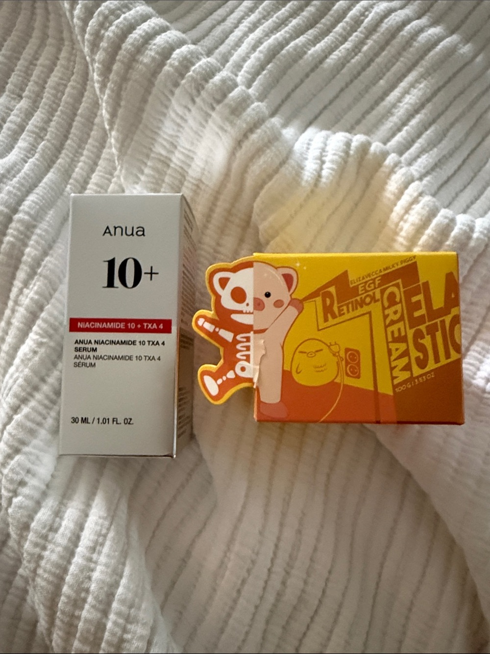 fresh anua txa serum and elizavecca retinol egf cream